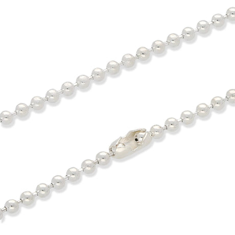 Kugelkette 75 cm mit Steckverschluss – Farbe Silber - PerlineBeads SA