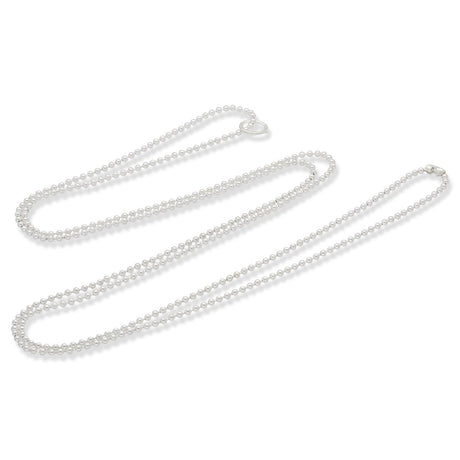 Kugelkette 75 cm mit Steckverschluss – Farbe Silber - PerlineBeads SA