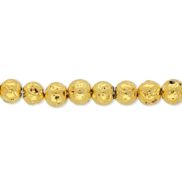 Lavastein-Perlen 4 mm - galvanisiert - Farbe Gold - PerlineBeads