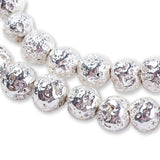 Lavastein - Perlen 6 mm - galvanisiert - Farbe Silber - PerlineBeads SA