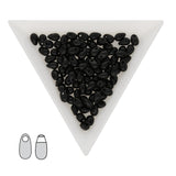 Long Drop Beads 3 x 5.5 mm - Black - PerlineBeads SA