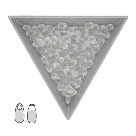 Long Drop Beads 3 x 5.5 mm - Crystal - PerlineBeads SA