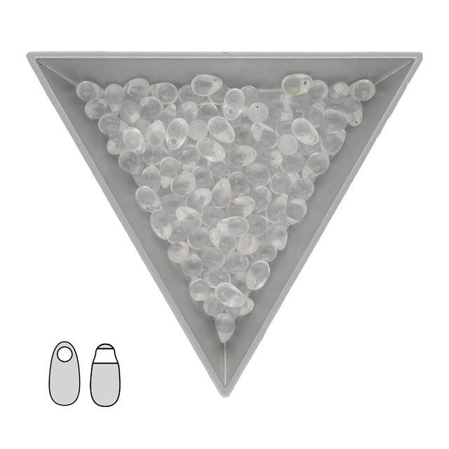 Long Drop Beads 3 x 5.5 mm - Crystal - PerlineBeads SA