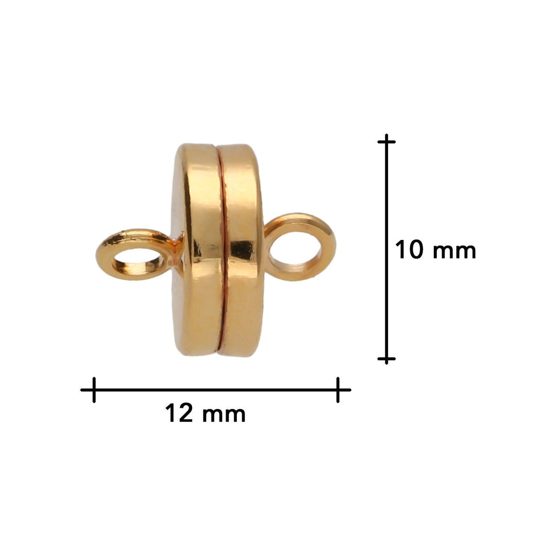 Magnetverschluss - 10 mm – Vergoldet - PerlineBeads
