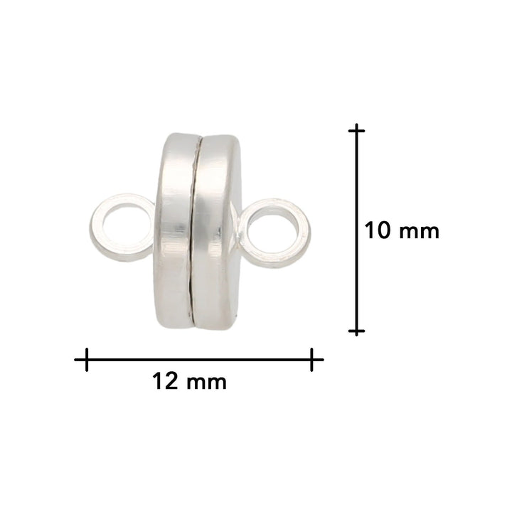 Magnetverschluss - 10 mm – Versilbert - PerlineBeads