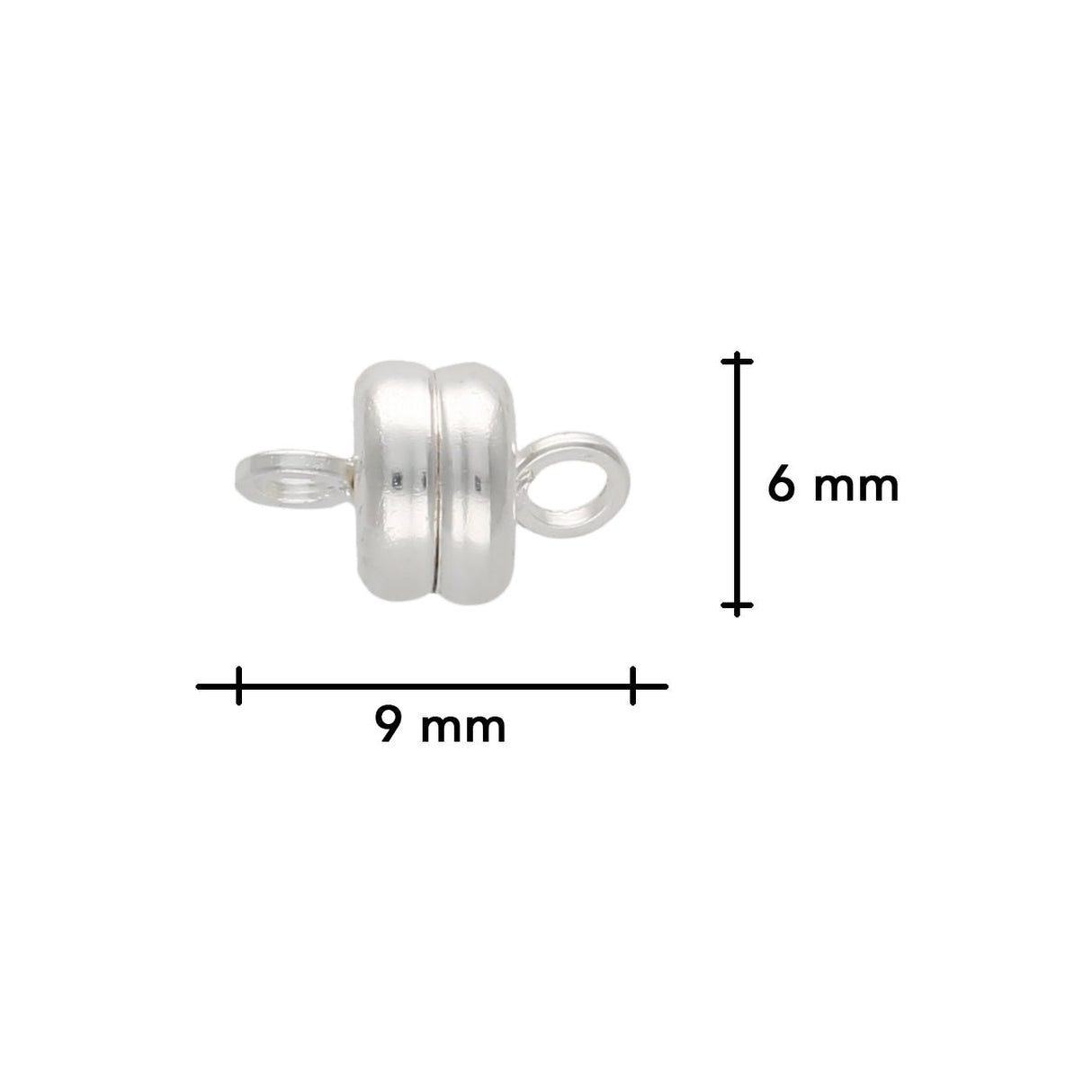 Magnetverschluss - 6 mm – Versilbert - PerlineBeads