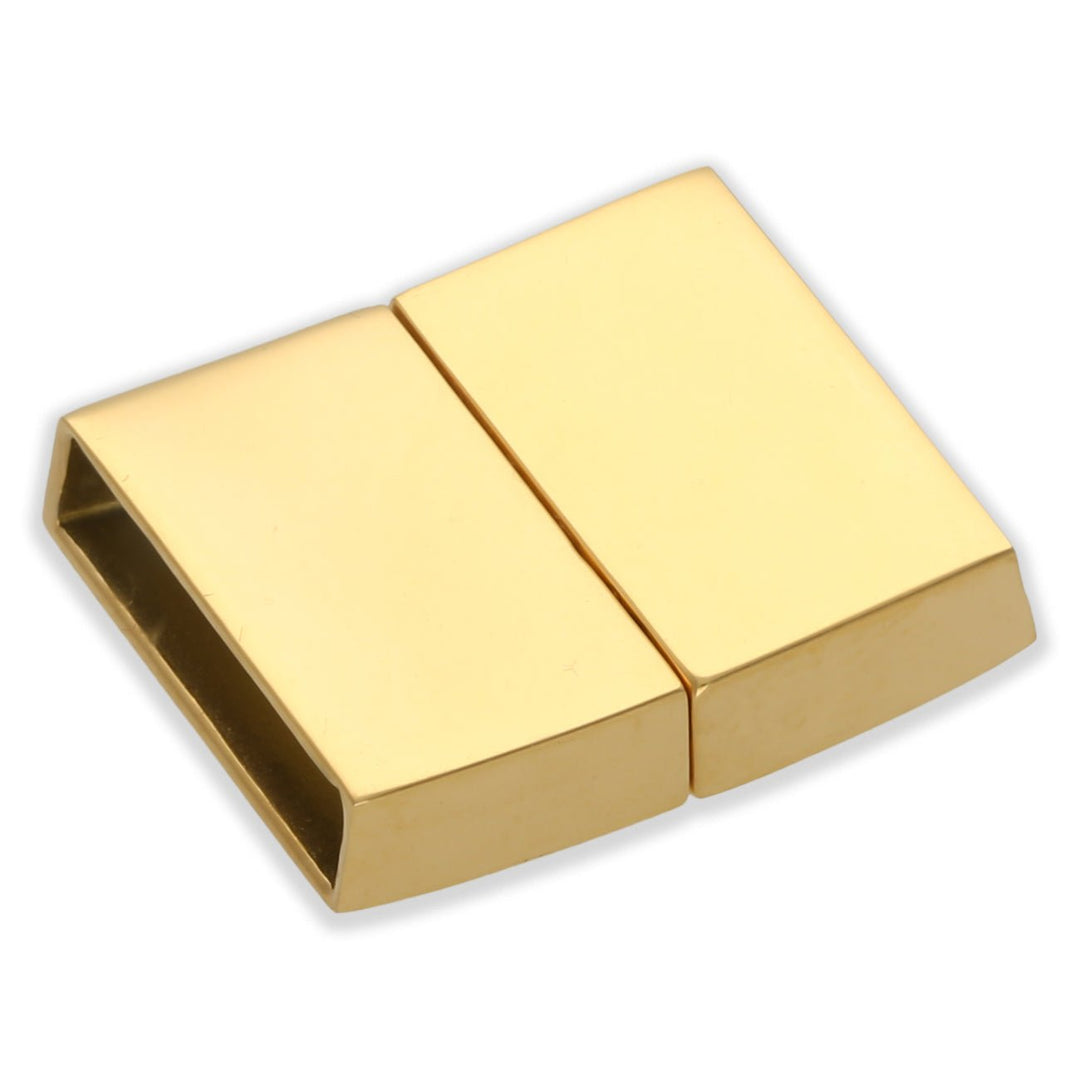 Magnetverschluss Edelstahl rechteckig - Farbe Gold - PerlineBeads