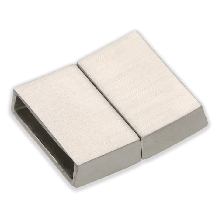 Magnetverschluss Edelstahl rechteckig - Farbe Stahl - PerlineBeads