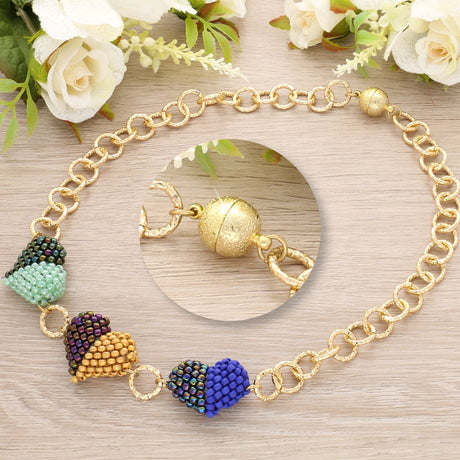 Magnetverschluss rund - 11.5 mm – Farbe Gold - PerlineBeads SA