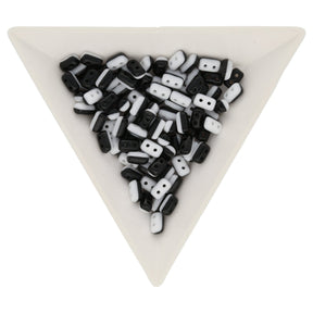Matubo Rulla Glasperlen - Duet Opaque Black/White - PerlineBeads
