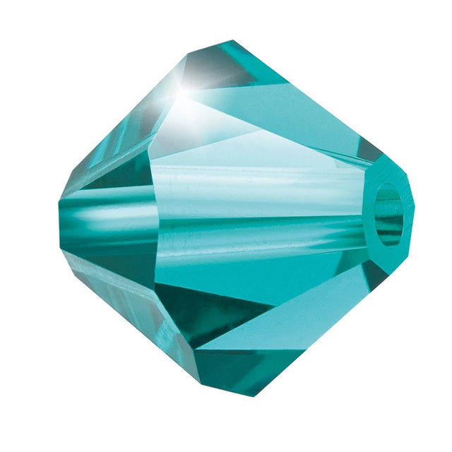 M.C. Doppelkegel 4 mm - Blue Zircon - PerlineBeads SA