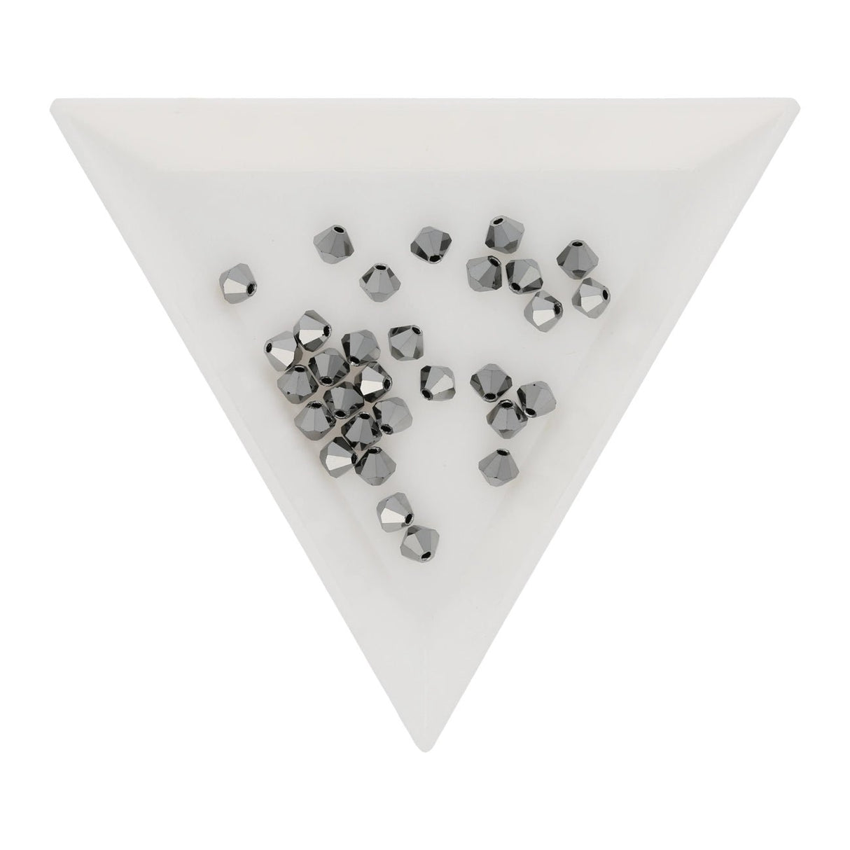 M.C. Doppelkegel 4 mm - Jet Hematite Full - PerlineBeads SA