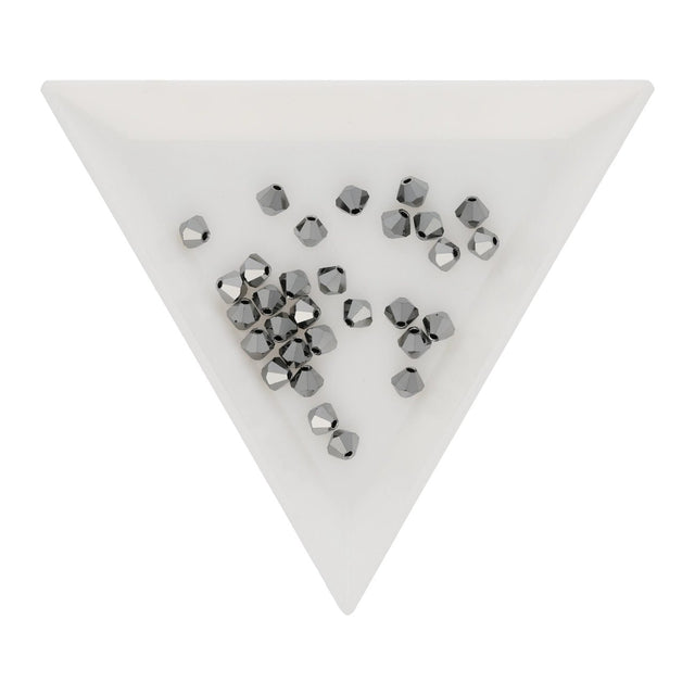 M.C. Doppelkegel 4 mm - Jet Hematite Full - PerlineBeads SA