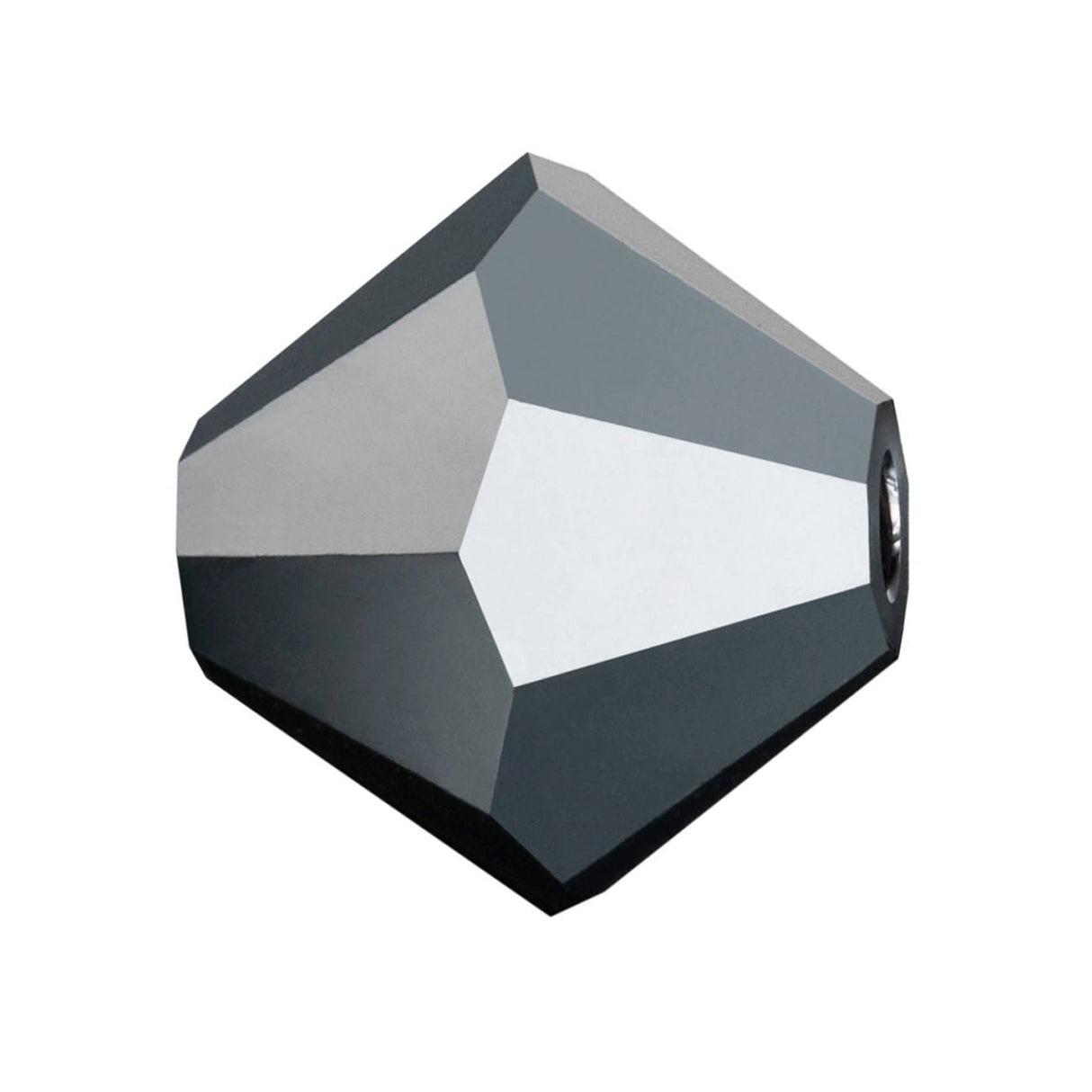 M.C. Doppelkegel 4 mm - Jet Hematite Full - PerlineBeads SA