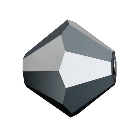 M.C. Doppelkegel 4 mm - Jet Hematite Full - PerlineBeads SA