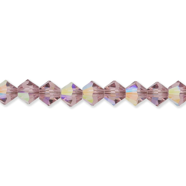 M.C. Doppelkegel 4 mm - Light Amethyst AB - PerlineBeads SA