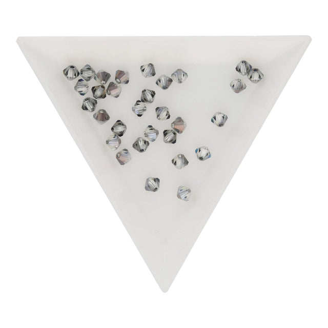 M.C. Doppelkegel 4 mm - Light Grey Shine - PerlineBeads SA