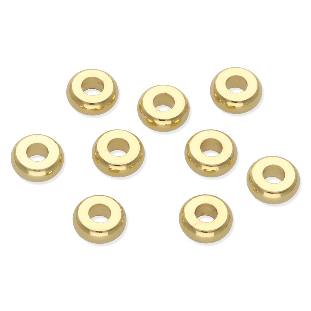 Metallperle Scheibe 6.5 x 2.5 mm – Gold - PerlineBeads