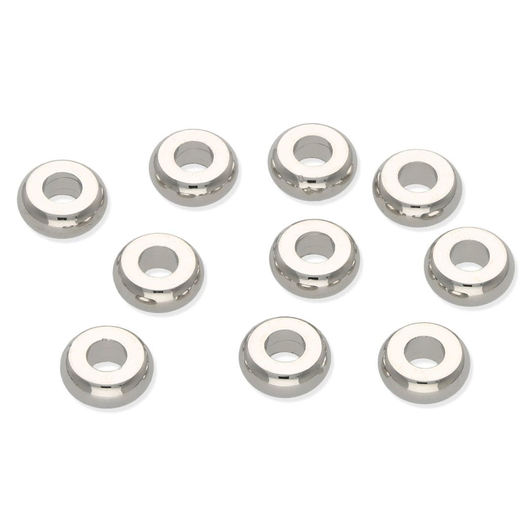Metallperle Scheibe 6.5 x 2.5 mm – Platin - PerlineBeads