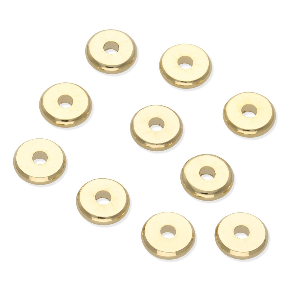 Metallperle Scheibe 7 x 1.5 mm – Gold - PerlineBeads
