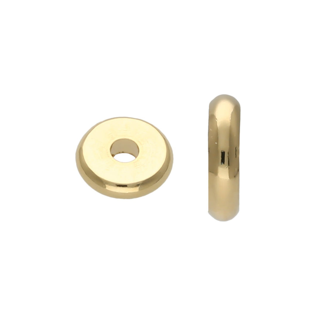Metallperle Scheibe 7 x 1.5 mm – Gold - PerlineBeads