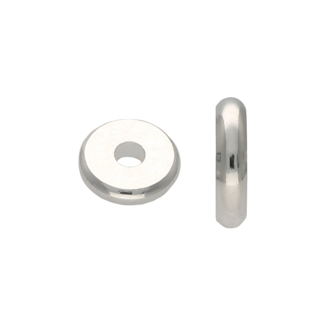Metallperle Scheibe 7 x 1.5 mm – Silber - PerlineBeads