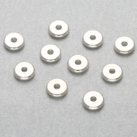 Metallperle Scheibe 7 x 1.5 mm – Silber - PerlineBeads