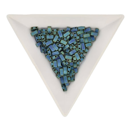 Miyuki Tila 1/2 cut bead - Matt Metallic Bluegreen Iris - PerlineBeads SA