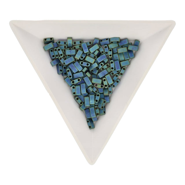 Miyuki Tila 1/2 cut bead - Matt Metallic Bluegreen Iris - PerlineBeads SA
