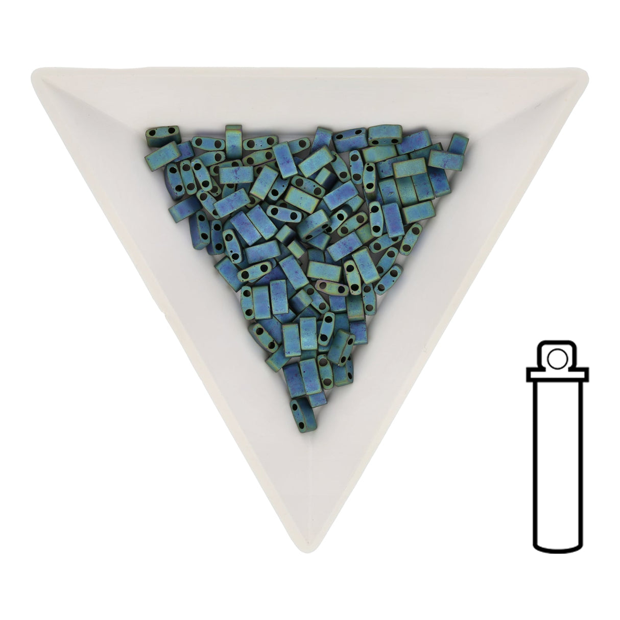 Miyuki Tila 1/2 cut bead - Matt Metallic Bluegreen Iris - PerlineBeads SA