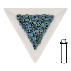 Miyuki Tila 1/2 cut bead - Matt Metallic Bluegreen Iris - PerlineBeads SA