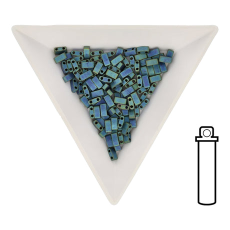 Miyuki Tila 1/2 cut bead - Matt Metallic Bluegreen Iris - PerlineBeads SA