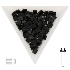 Miyuki Tila bead 5 mm - Black - PerlineBeads SA