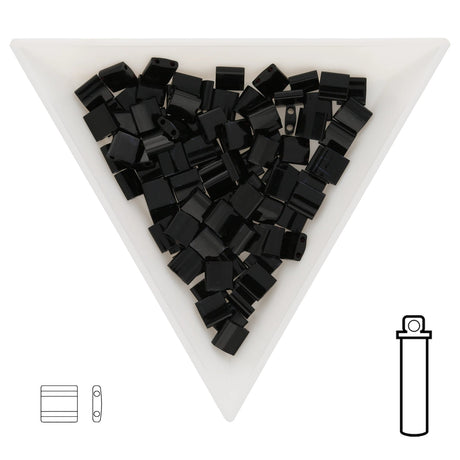 Miyuki Tila bead 5 mm - Black - PerlineBeads SA