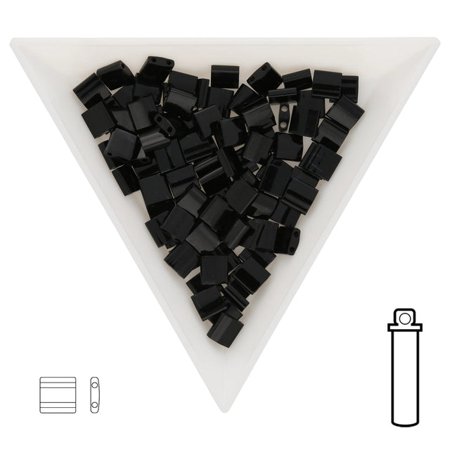 Miyuki Tila bead 5 mm - Black - PerlineBeads SA