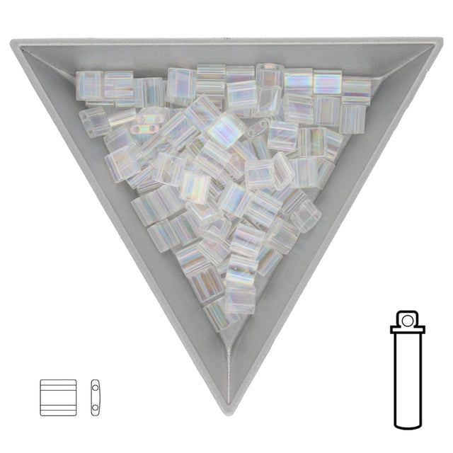 Miyuki Tila bead 5 mm - Crystal AB - PerlineBeads SA