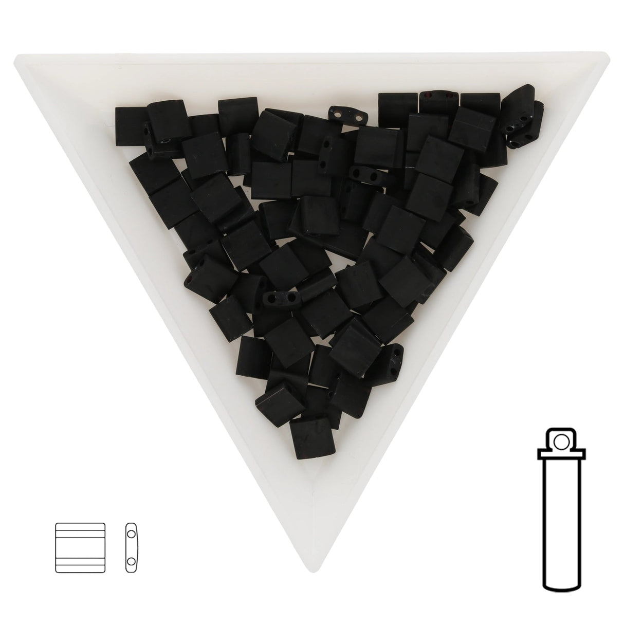 Miyuki Tila bead 5 mm - Matte Black - PerlineBeads SA