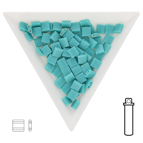 Miyuki Tila bead 5 mm - Opaque Turquoise - PerlineBeads SA