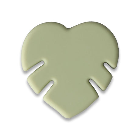 Monstera-Blatt Silikonperle • Herzform, versch. Farben - PerlineBeads SA