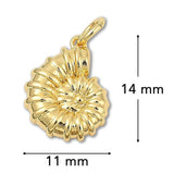 Muschel-Anhänger • Vergoldet • 14 x 11 mm - PerlineBeads SA