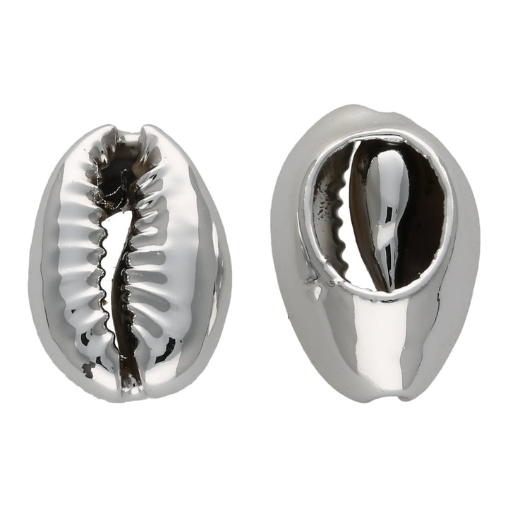 Muschel Perlen – Kaurimuschel UV-Beschichtet – Platinum - PerlineBeads