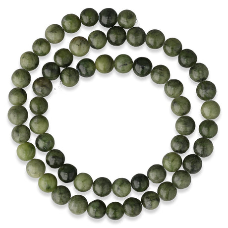 Nephrite Jade Perlen · rund · 6 mm - PerlineBeads SA