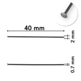 Nietstift • 40 mm • Farbe Gunmetal - PerlineBeads SA