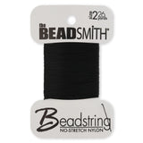 Nylon - Perlenfaden S - Lon Grösse 2 (0.12 mm) - Schwarz - PerlineBeads SA