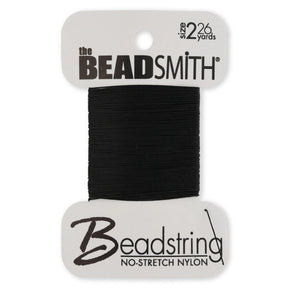 Nylon - Perlenfaden S - Lon Grösse 2 (0.12 mm) - Schwarz - PerlineBeads SA