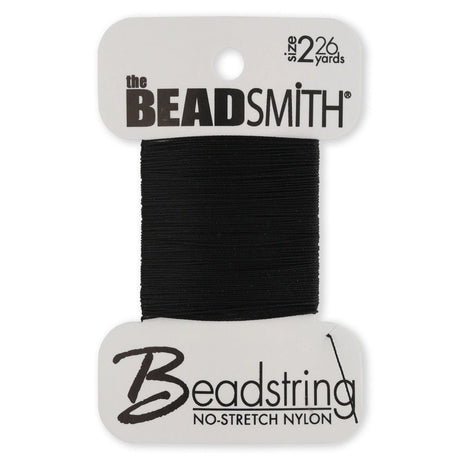 Nylon - Perlenfaden S - Lon Grösse 2 (0.12 mm) - Schwarz - PerlineBeads SA
