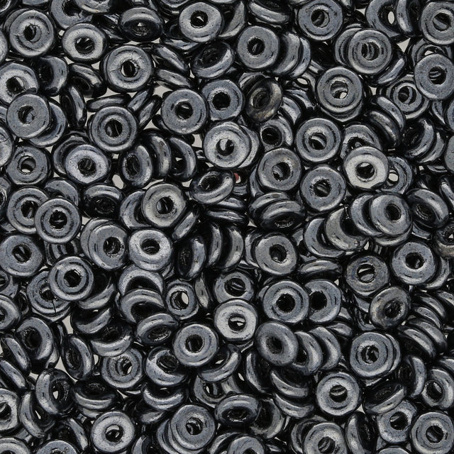 O Beads® 1x4 mm - Jet Hematite - PerlineBeads SA