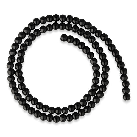 Obsidian Perlen · rund · 4 mm - PerlineBeads SA