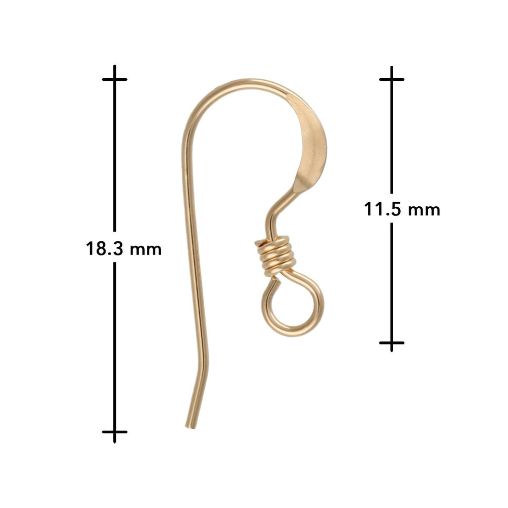 Ohrbügel für Ohrringe Flach – 18.3 mm - 14K Gold-filled - PerlineBeads