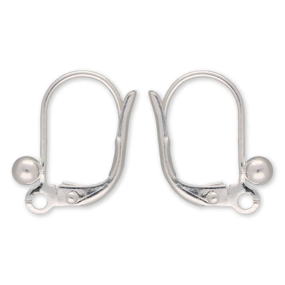 Ohrbügel für Ohrringe mit Kugel – 14.5 x 8 mm - Versilbert (4 Stk.) - PerlineBeads SA